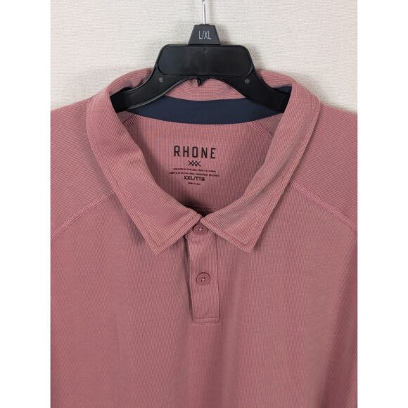 Rhone Delta Pique Button Down Polo Shirt Purple Men's Size 2XL/XXL - Picture 6 of 10
